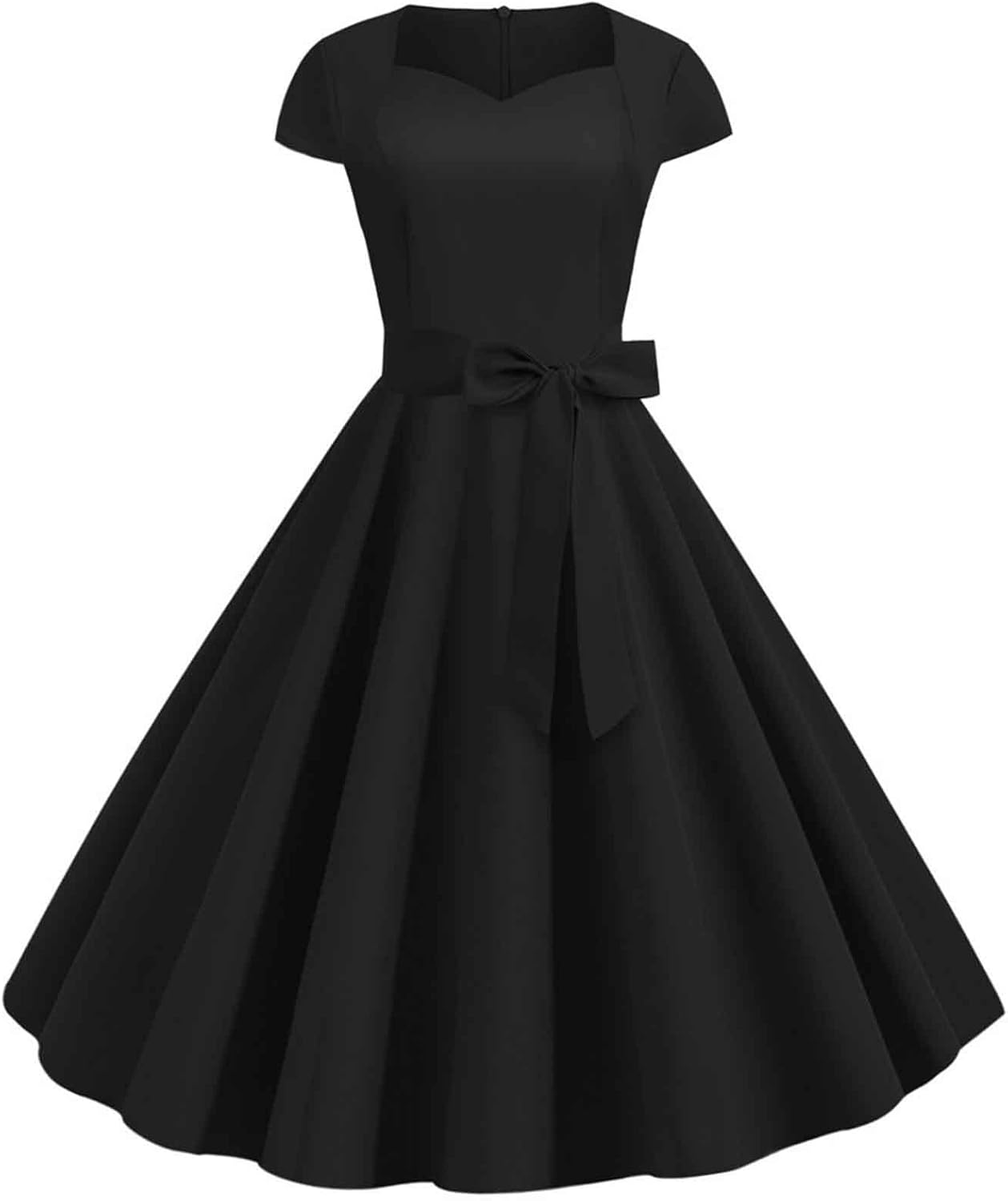 Women Double Breasted Notch Lapel 50s Vintage Short Sleeve Cocktail Swing Dress Polka Dot 1950s Rockabilly Prom Dress