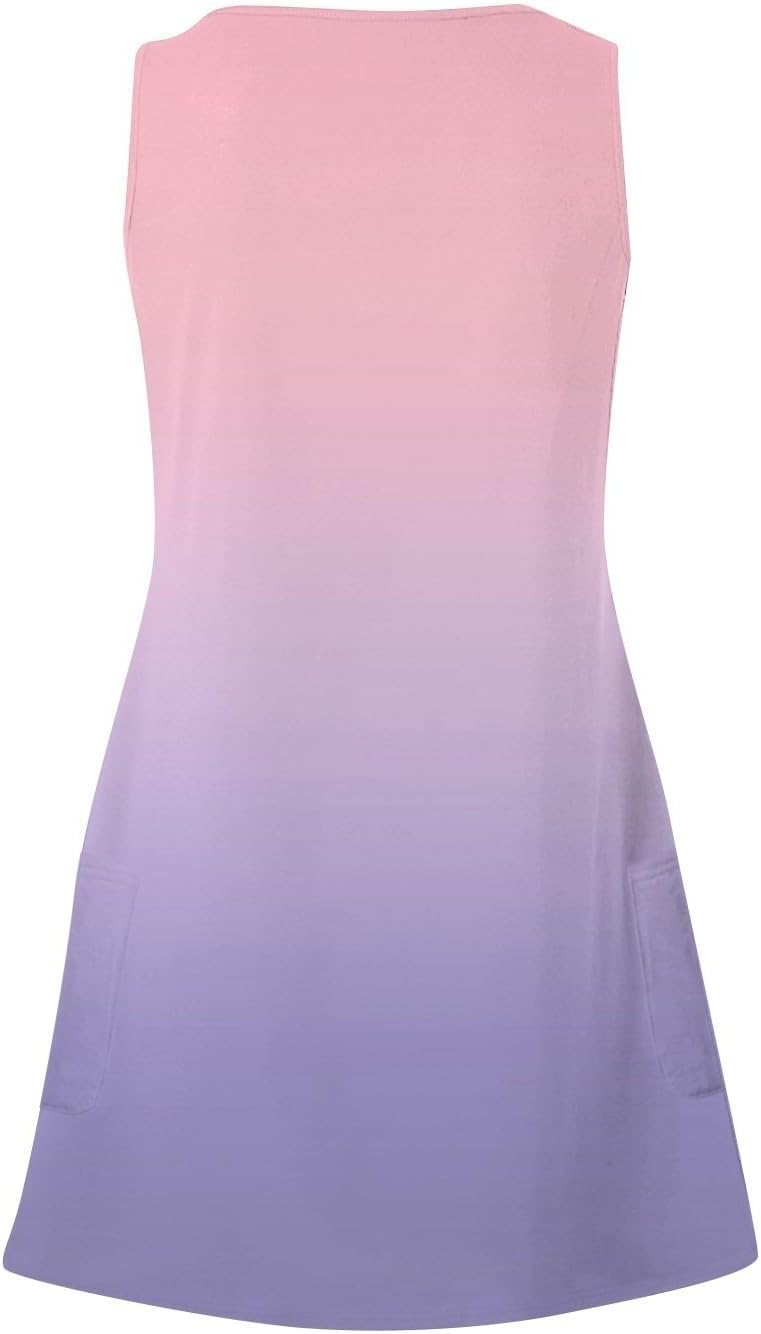 Women's Summer Dresses 2025 Beach Casual Sleeveless Floral Print Boho Tank Dress V Neck Ruffle Dresses
