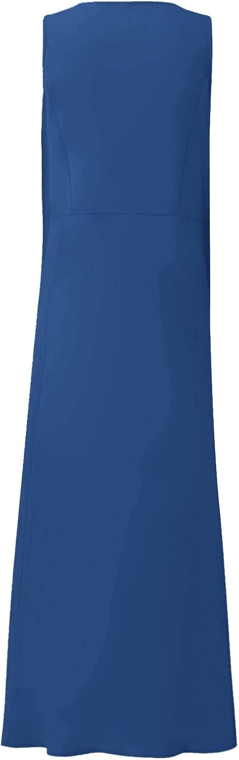 Women's Casual Sleeveless Dresses, Cotton Linen Pocket Dresses Summer Dresses for Women 2024 Sundresses Beach Dress