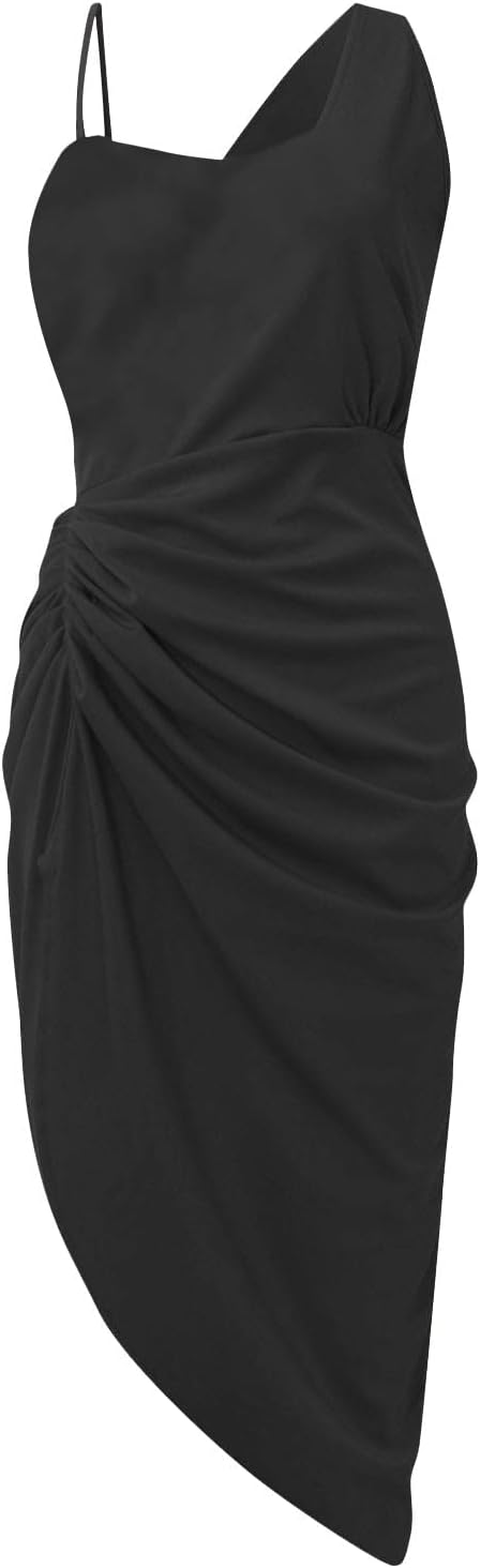 OIOLOYJM Prom Dresses 2025 Wedding Guest Dresses for Women Sexy Cocktail Formal Party One Shoulder Dresses for Women 2025