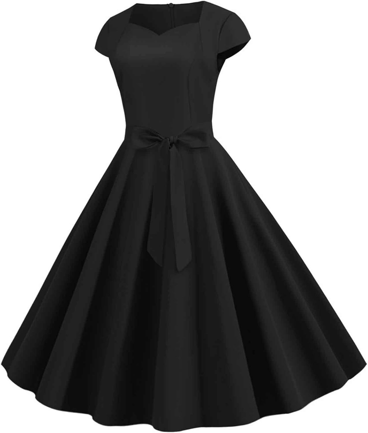 Women Double Breasted Notch Lapel 50s Vintage Short Sleeve Cocktail Swing Dress Polka Dot 1950s Rockabilly Prom Dress
