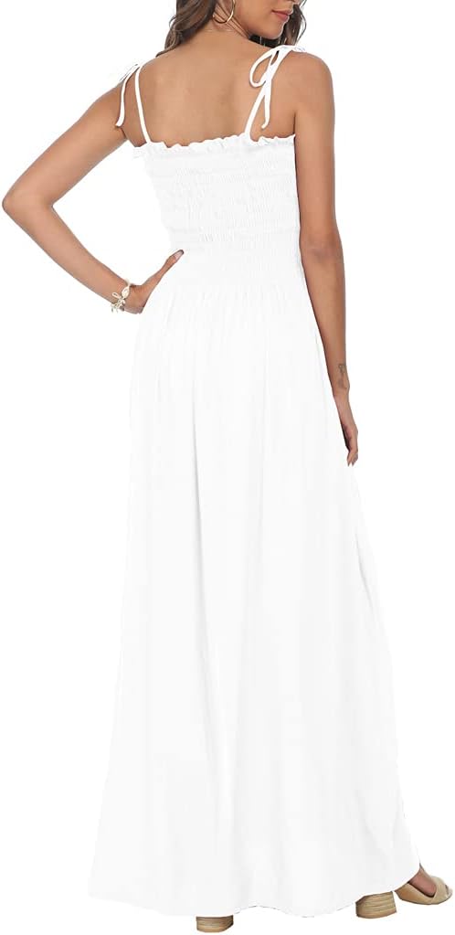 Women's Summer Strapless Tube Top Maxi Dresses Off Shoulder Boho Beach Long Dress