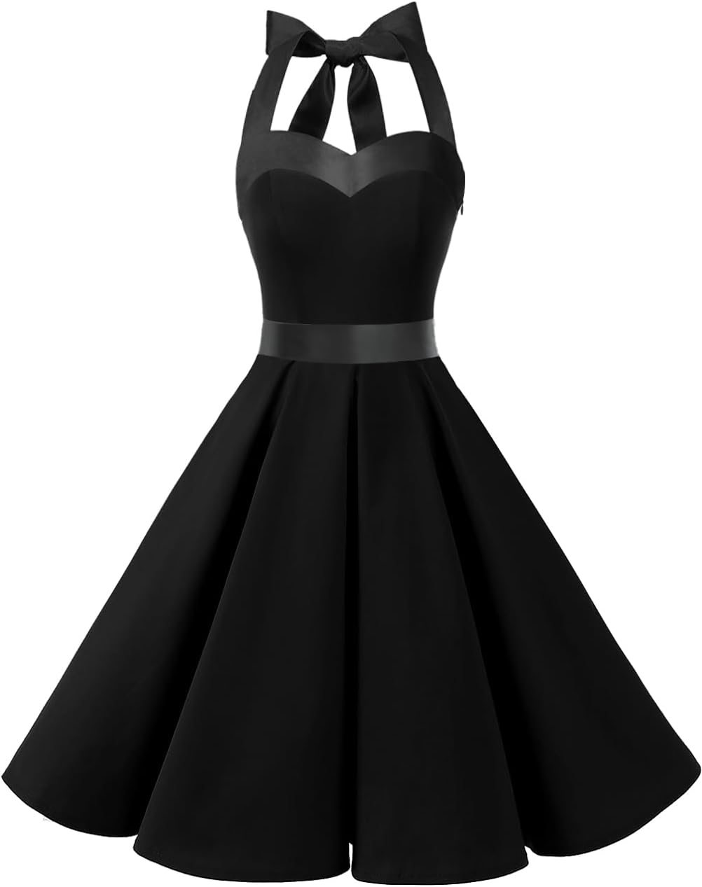 DRESSTELLS Women's Vintage 1950s Cocktail Party Dress Retro Wedding Guest Halter Rockabilly Swing Dresses