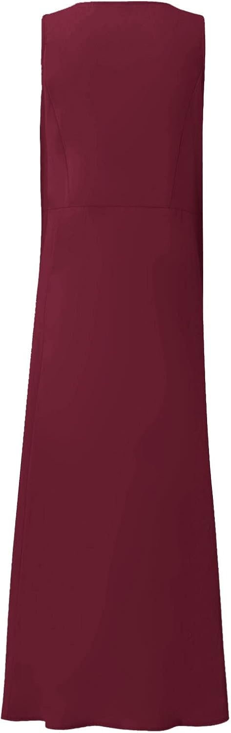 Women's Casual Sleeveless Dresses, Cotton Linen Pocket Dresses Summer Dresses for Women 2024 Sundresses Beach Dress