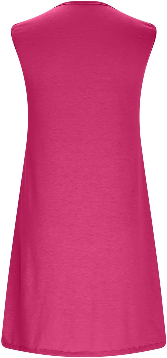 Summer Dresses for Women 2025 Beach Cover Ups Sleeveless Mini Dress Ruffle Tshirt Dress Vacation Casual Dresses