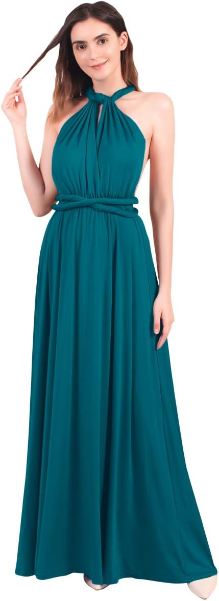 Womens Transformer Evening Dress Maxi Cocktail Wrap Convertible Multi Way Floor Long Formal Gown