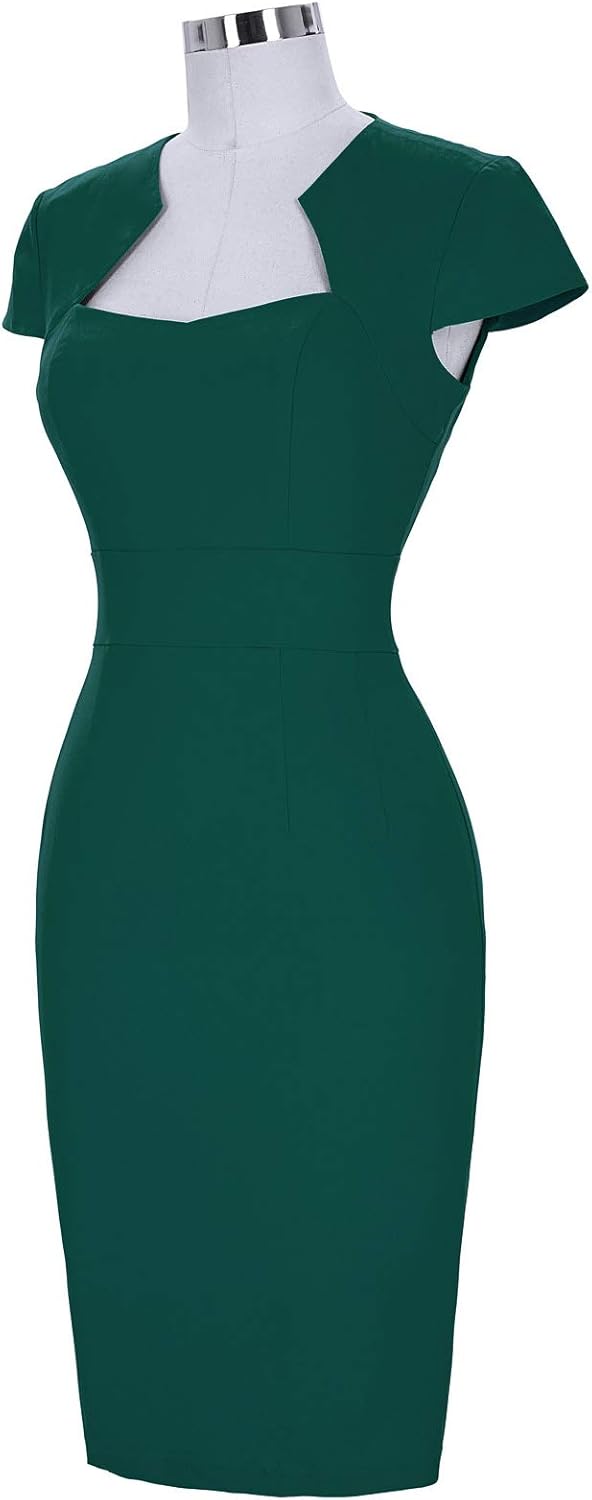 Grace Karin Womens 50s 60s Vintage Pencil Dress Bodycon Cap Sleeve Dress