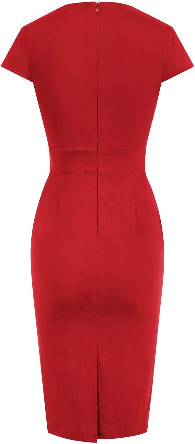 Grace Karin Womens 50s 60s Vintage Pencil Dress Bodycon Cap Sleeve Dress
