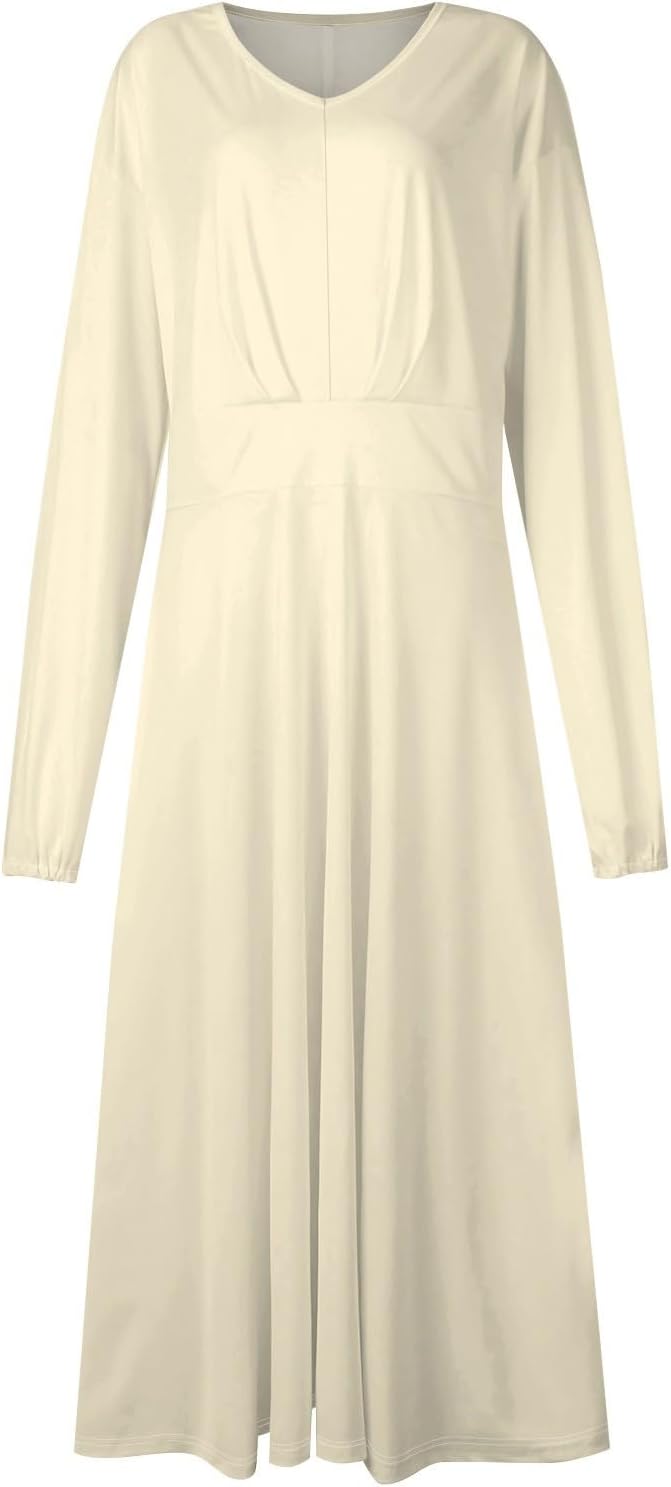 Women's Summer Elegant Cocktail Dress Solid Color Swing V-Neck Party Gown Dresses, S-2XL