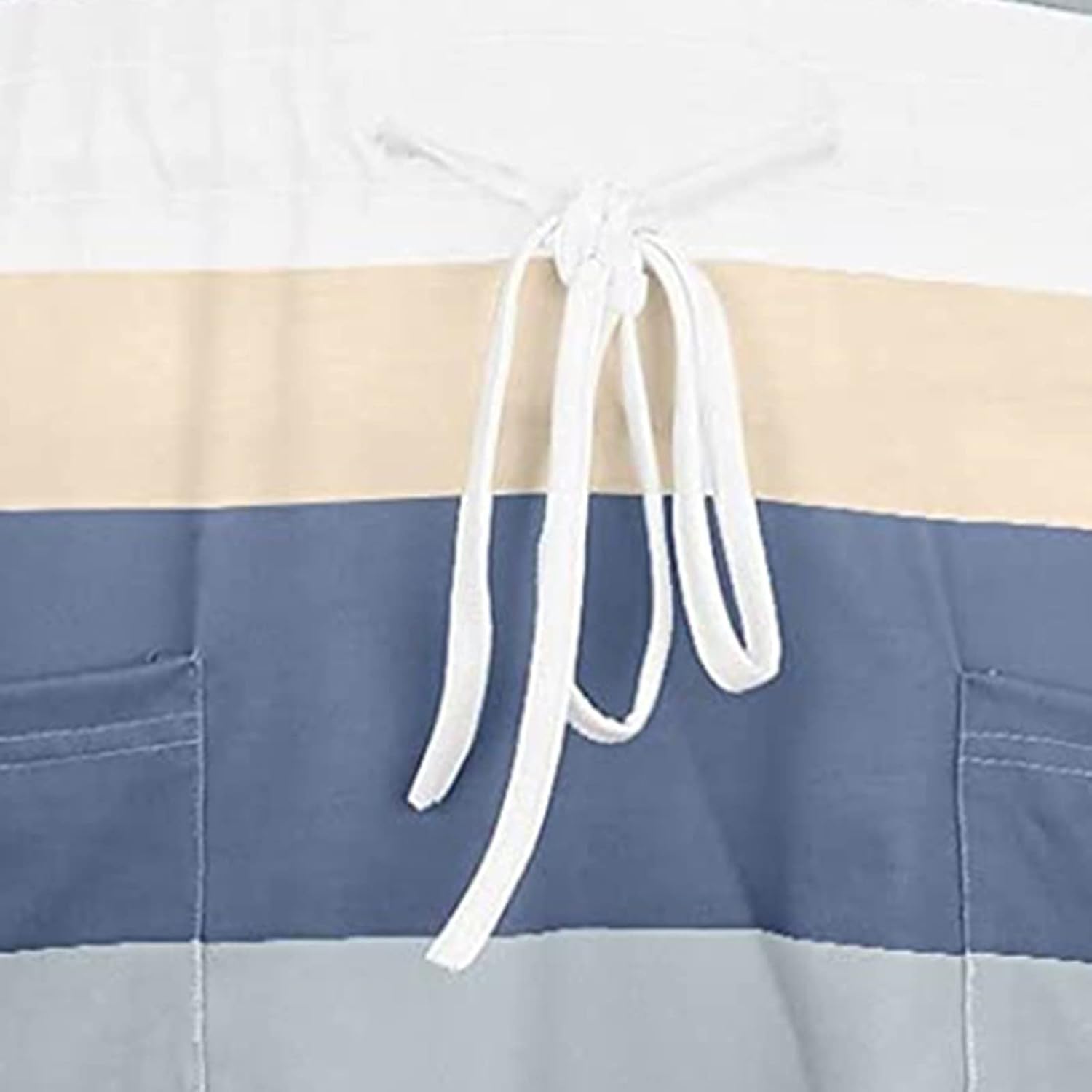 Women Summer Casual Striped Dress Drawstring Waist Tie Knot Mini Dresses Short Sleeve V Neck Tank Dress with Pocket