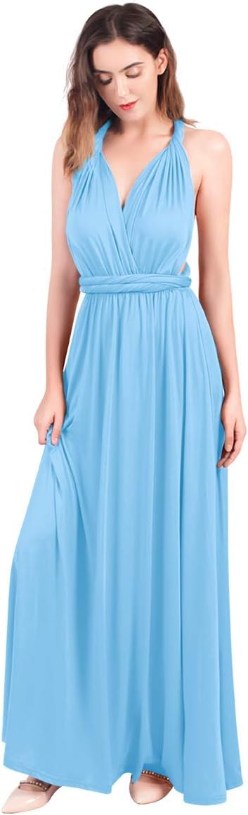 Womens Transformer Evening Dress Maxi Cocktail Wrap Convertible Multi Way Floor Long Formal Gown