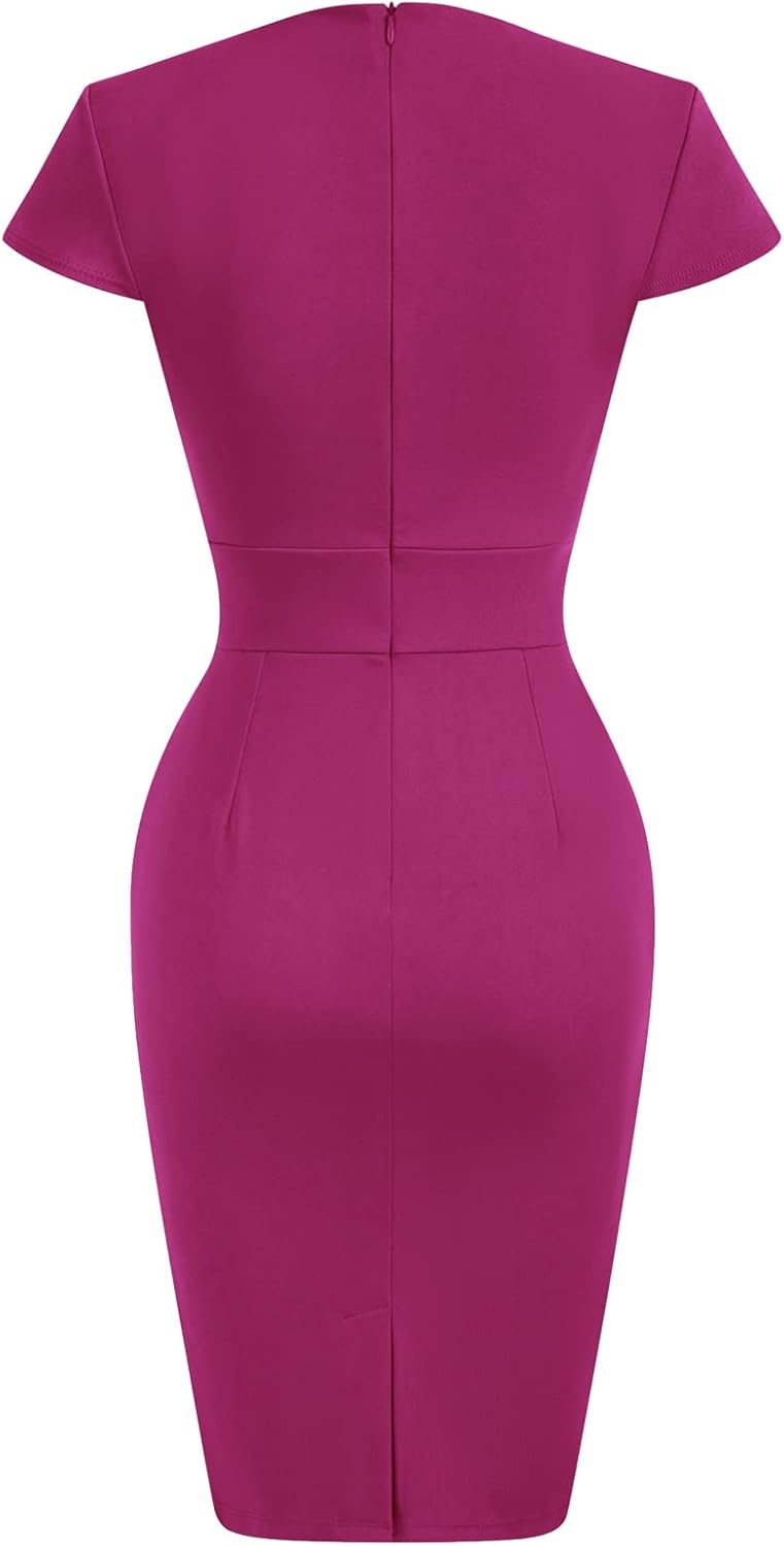 Grace Karin Womens 50s 60s Vintage Pencil Dress Bodycon Cap Sleeve Dress