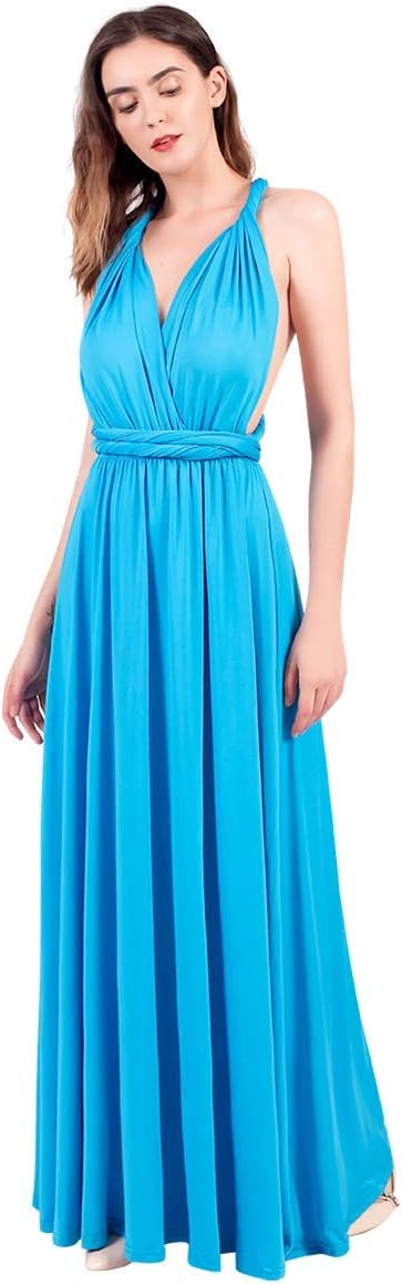 Womens Transformer Evening Dress Maxi Cocktail Wrap Convertible Multi Way Floor Long Formal Gown