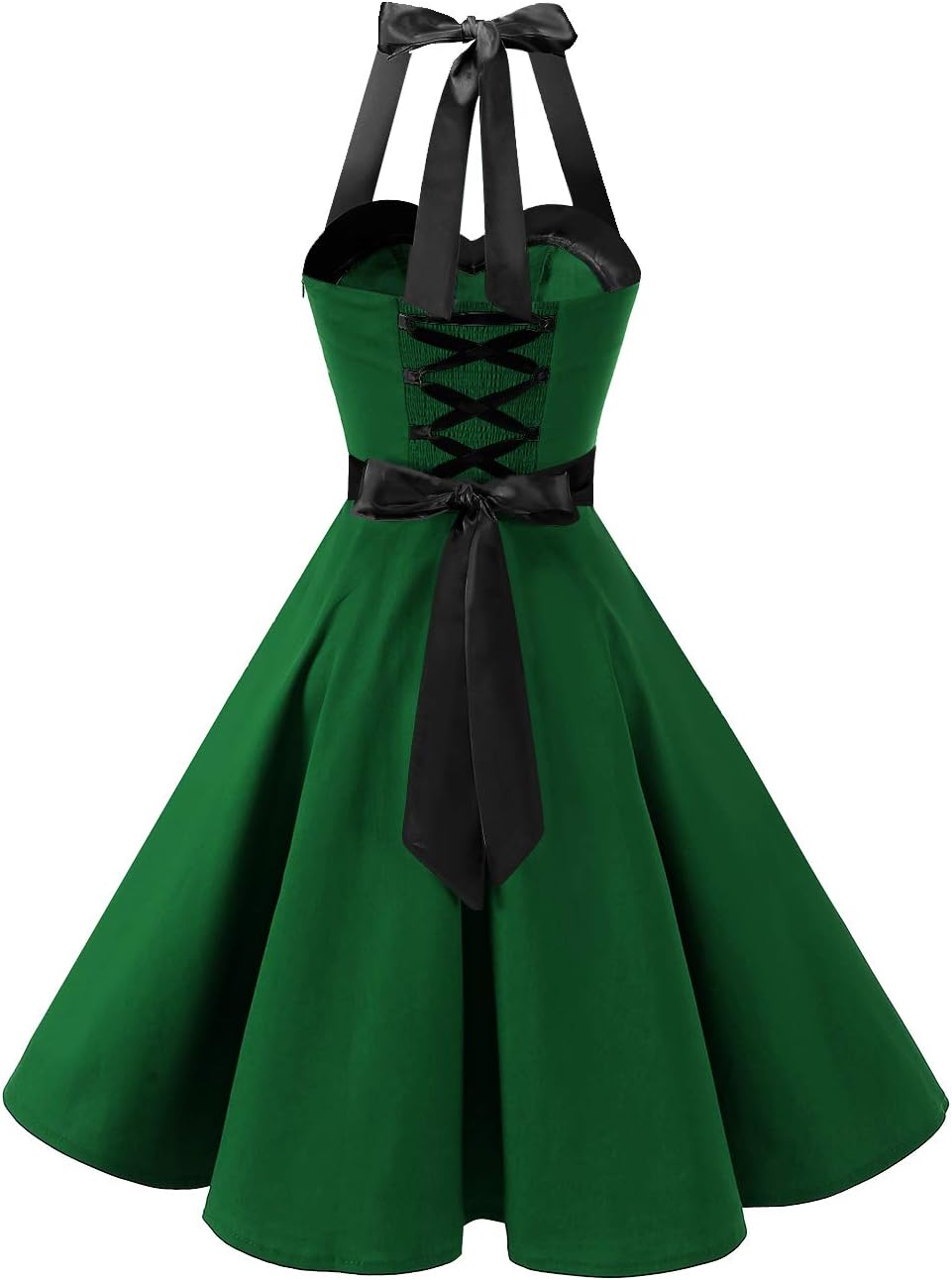 DRESSTELLS Women's Vintage 1950s Cocktail Party Dress Retro Wedding Guest Halter Rockabilly Swing Dresses