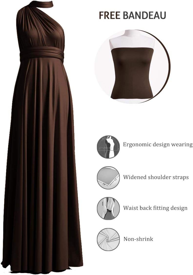 72styles Infinity Dress with Bandeau, Convertible Bridesmaid Dress, Long, Plus Size, Multi-Way Dress, Twist Wrap Dress