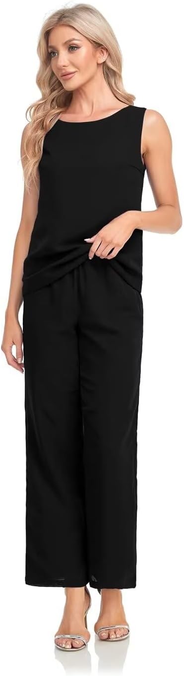 Women's 3 Pieces Chiffon Mother of The Bride Dress with Jacket Chiffon Formal Evening Dresses
