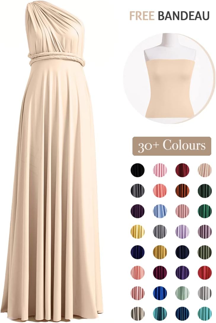 72styles Infinity Dress with Bandeau, Convertible Bridesmaid Dress, Long, Plus Size, Multi-Way Dress, Twist Wrap Dress