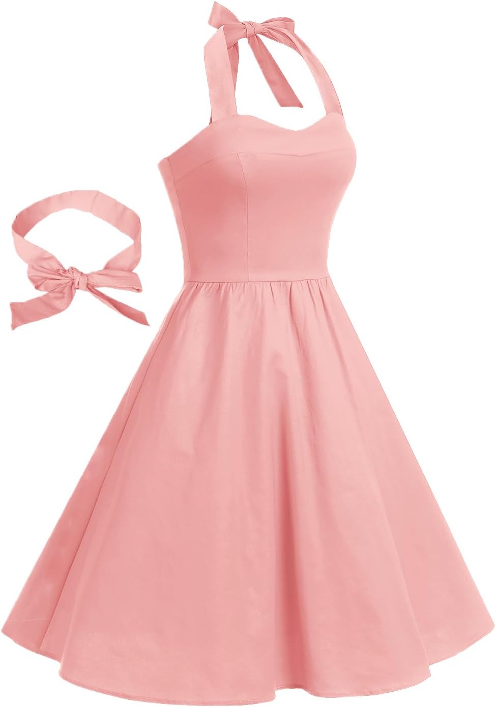Topdress Women'sVintage Polka Audrey Dress 1950s Halter Retro Cocktail Dress