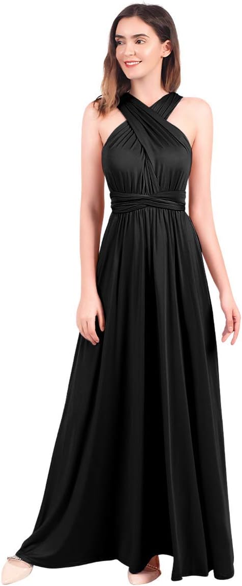 Womens Transformer Evening Dress Maxi Cocktail Wrap Convertible Multi Way Floor Long Formal Gown