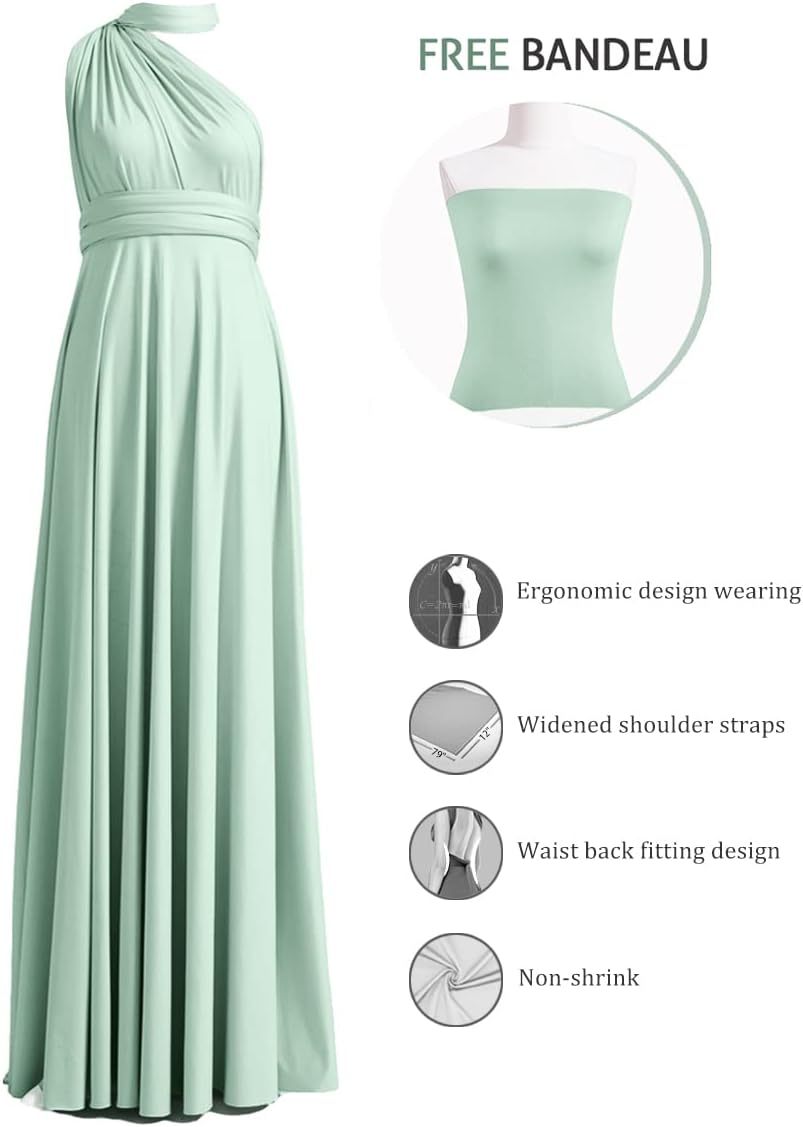 72styles Infinity Dress with Bandeau, Convertible Bridesmaid Dress, Long, Plus Size, Multi-Way Dress, Twist Wrap Dress