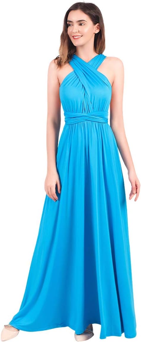 Womens Transformer Evening Dress Maxi Cocktail Wrap Convertible Multi Way Floor Long Formal Gown