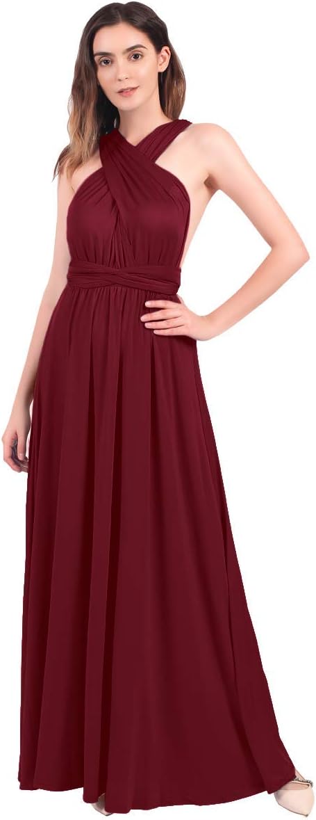 Womens Transformer Evening Dress Maxi Cocktail Wrap Convertible Multi Way Floor Long Formal Gown