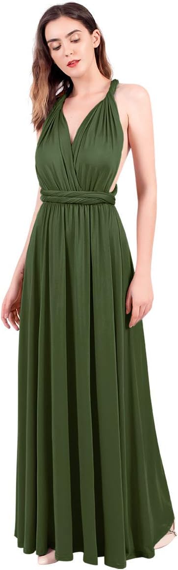 Womens Transformer Evening Dress Maxi Cocktail Wrap Convertible Multi Way Floor Long Formal Gown