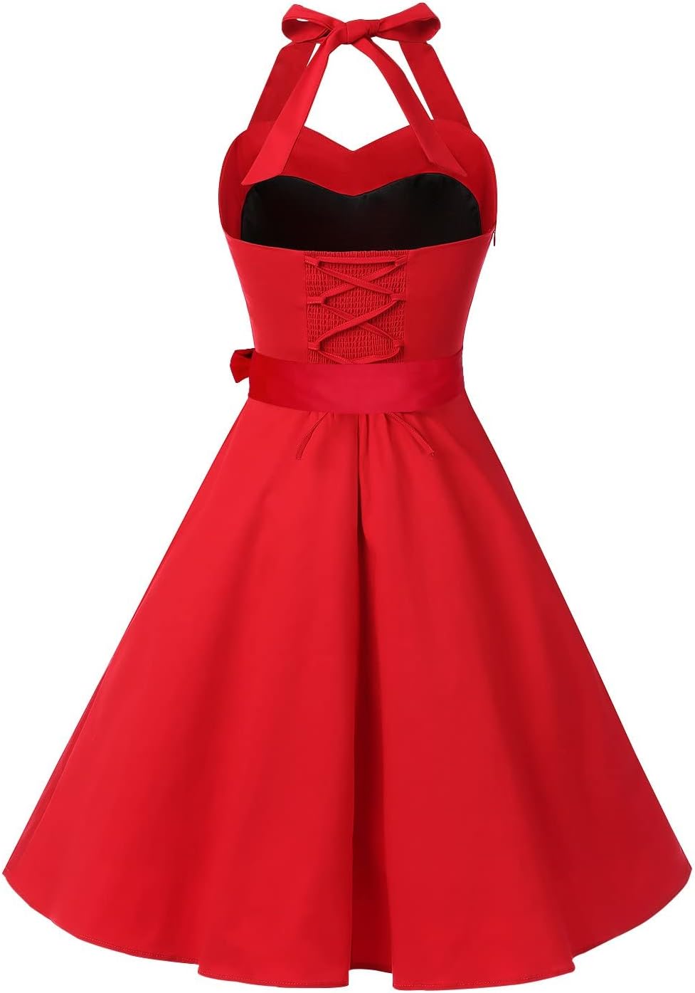 Topdress Women'sVintage Polka Audrey Dress 1950s Halter Retro Cocktail Dress