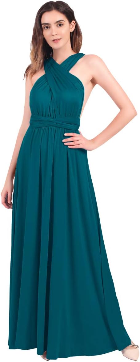 Womens Transformer Evening Dress Maxi Cocktail Wrap Convertible Multi Way Floor Long Formal Gown