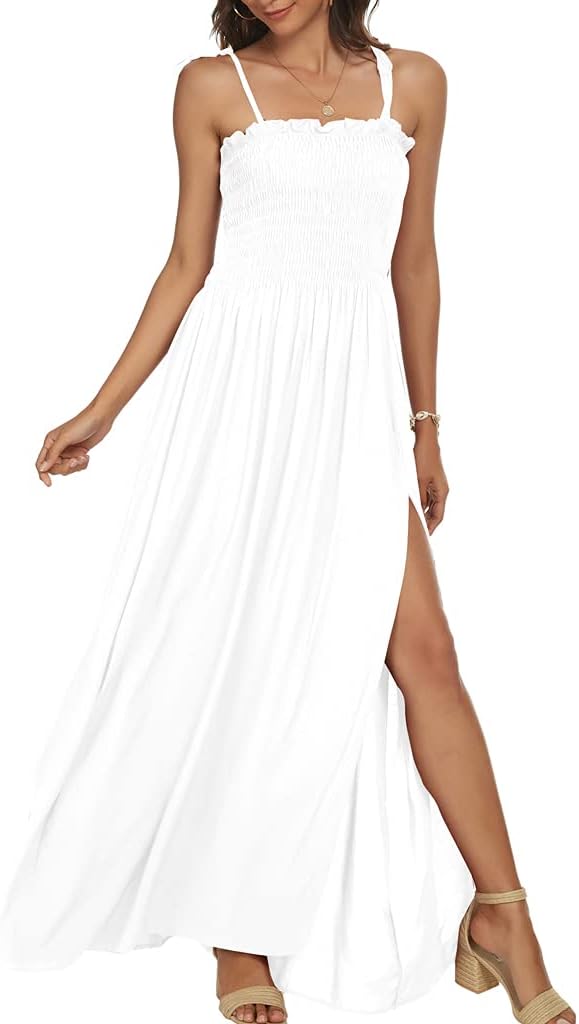 Women's Summer Strapless Tube Top Maxi Dresses Off Shoulder Boho Beach Long Dress