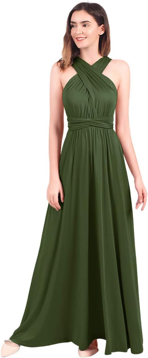 Womens Transformer Evening Dress Maxi Cocktail Wrap Convertible Multi Way Floor Long Formal Gown