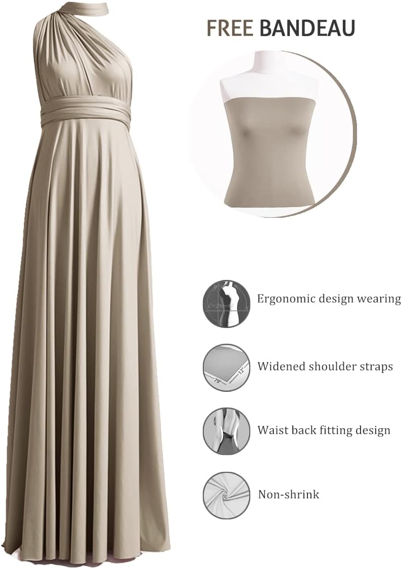 72styles Infinity Dress with Bandeau, Convertible Bridesmaid Dress, Long, Plus Size, Multi-Way Dress, Twist Wrap Dress