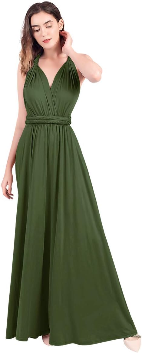 Womens Transformer Evening Dress Maxi Cocktail Wrap Convertible Multi Way Floor Long Formal Gown