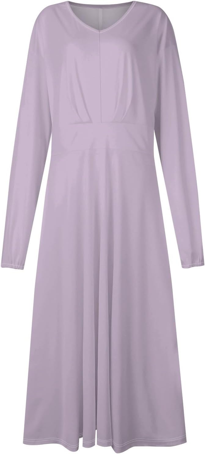 Women's Summer Elegant Cocktail Dress Solid Color Swing V-Neck Party Gown Dresses, S-2XL