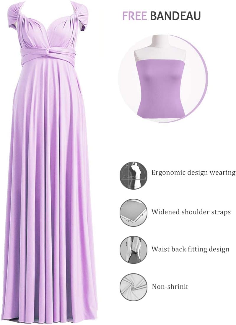 72styles Infinity Dress with Bandeau, Convertible Bridesmaid Dress, Long, Plus Size, Multi-Way Dress, Twist Wrap Dress