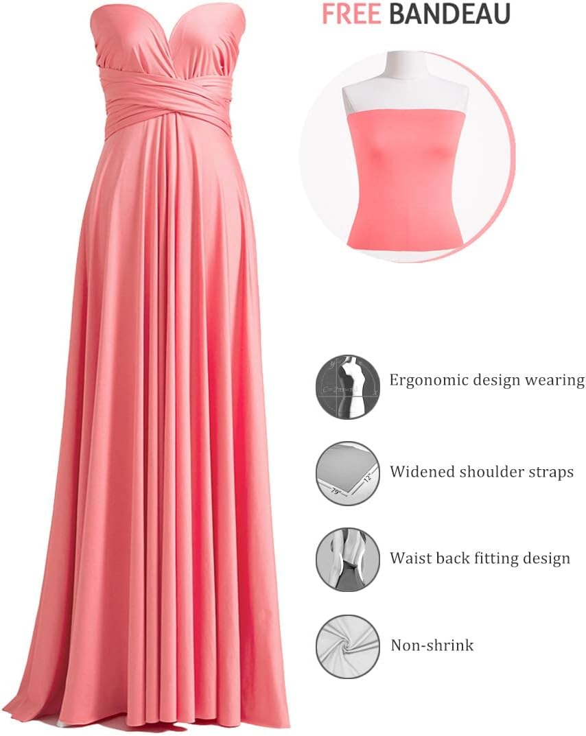 72styles Infinity Dress with Bandeau, Convertible Bridesmaid Dress, Long, Plus Size, Multi-Way Dress, Twist Wrap Dress