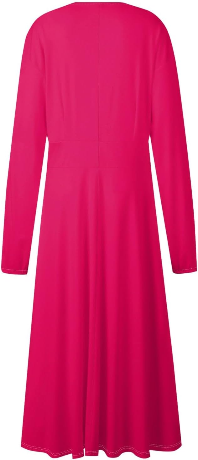 Women's Summer Elegant Cocktail Dress Solid Color Swing V-Neck Party Gown Dresses, S-2XL