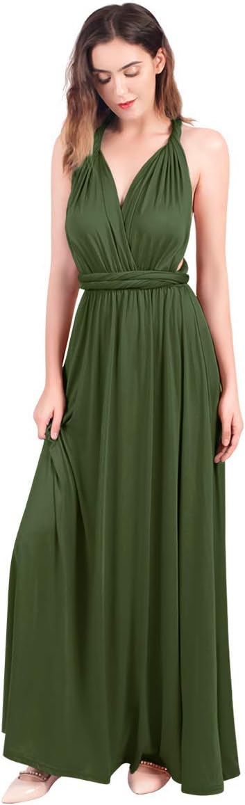 Womens Transformer Evening Dress Maxi Cocktail Wrap Convertible Multi Way Floor Long Formal Gown