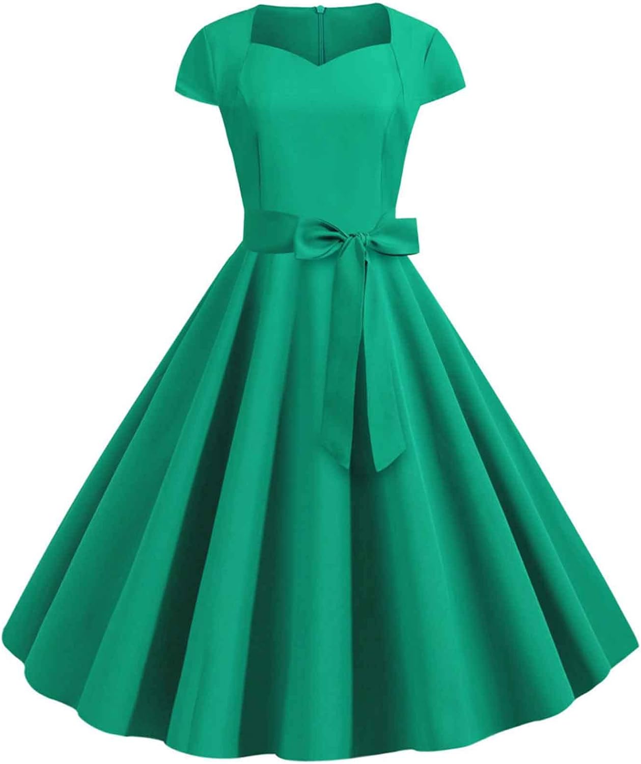 Women Double Breasted Notch Lapel 50s Vintage Short Sleeve Cocktail Swing Dress Polka Dot 1950s Rockabilly Prom Dress