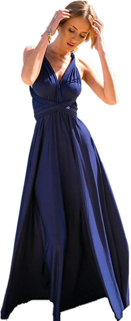 Womens Transformer Evening Dress Maxi Cocktail Wrap Convertible Multi Way Floor Long Formal Gown