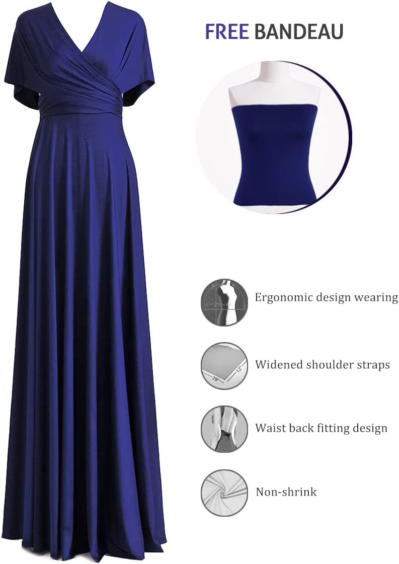 72styles Infinity Dress with Bandeau, Convertible Bridesmaid Dress, Long, Plus Size, Multi-Way Dress, Twist Wrap Dress