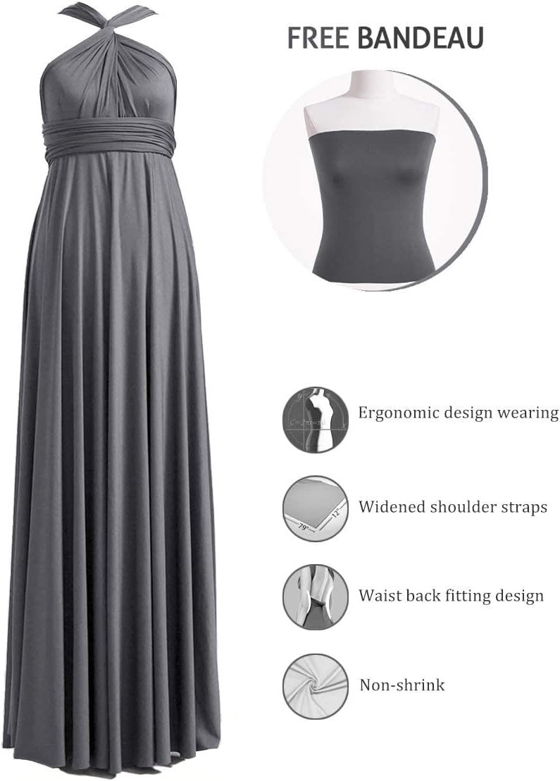 72styles Infinity Dress with Bandeau, Convertible Bridesmaid Dress, Long, Plus Size, Multi-Way Dress, Twist Wrap Dress