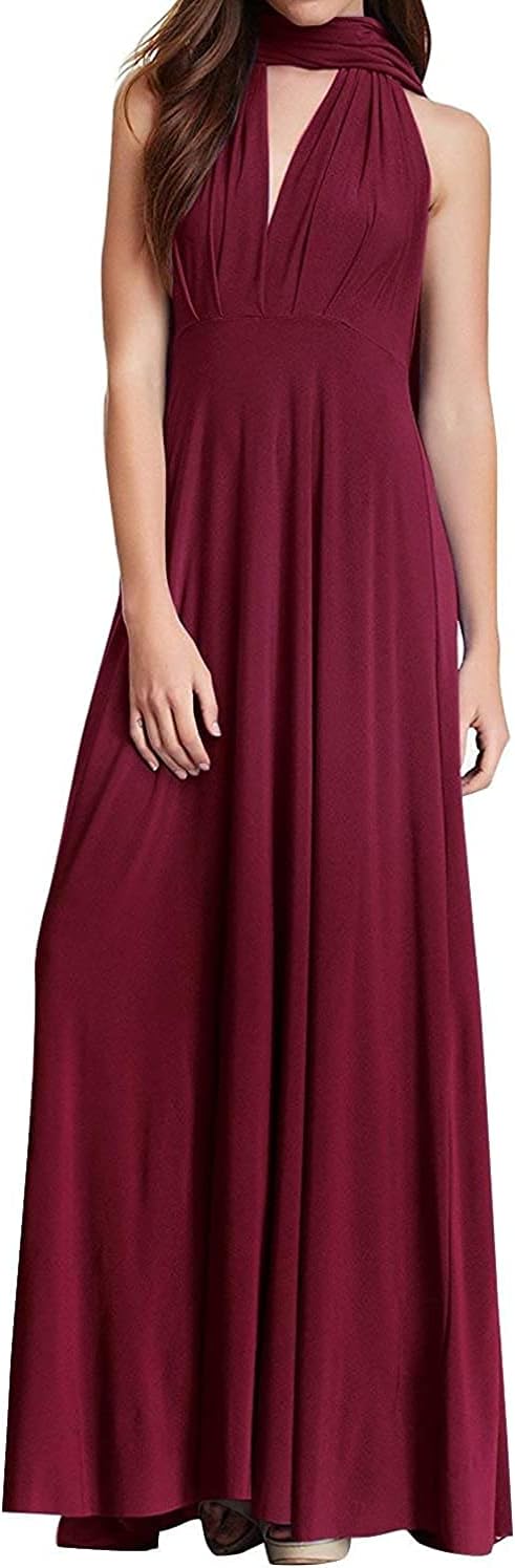 Womens Transformer Evening Dress Maxi Cocktail Wrap Convertible Multi Way Floor Long Formal Gown