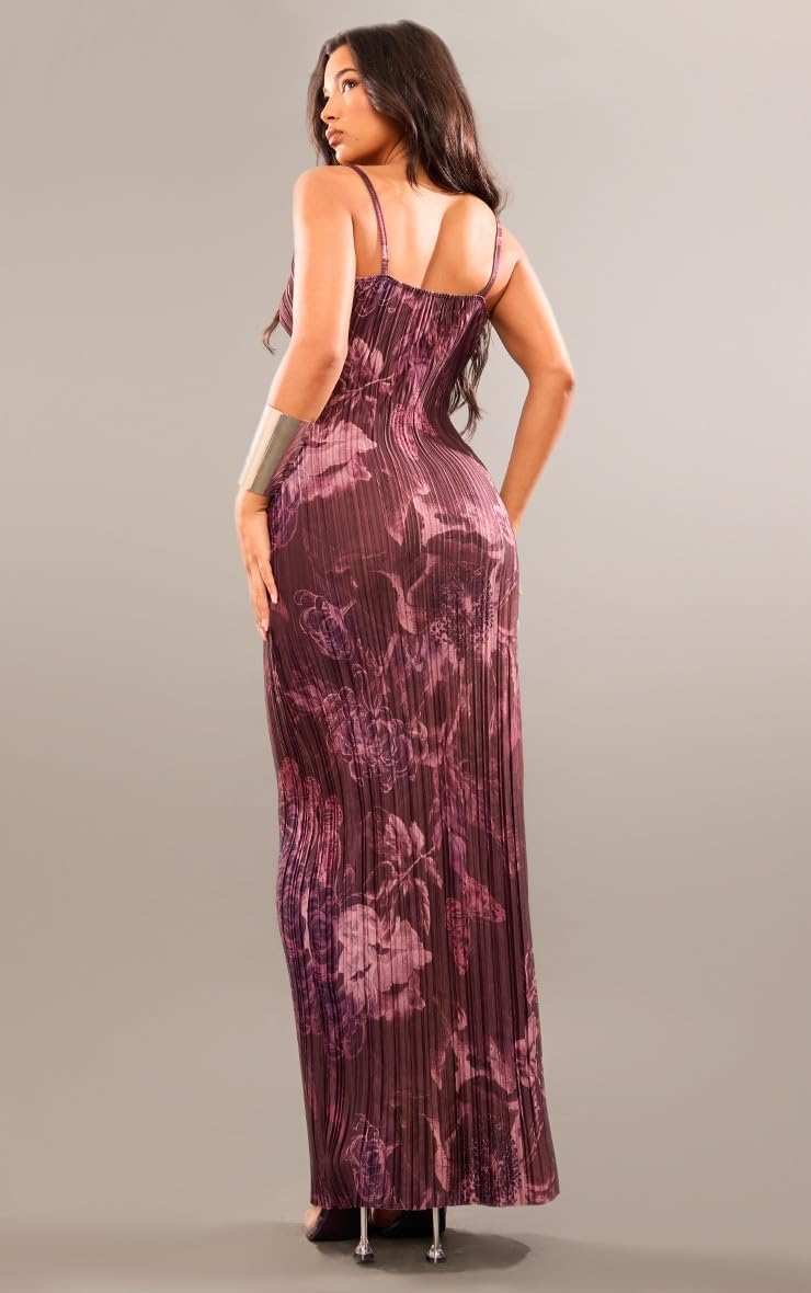 Cowl Neck Dress Sexy Strap Shoulder Pleated Maxi Dresses Summer Wedding Guest Dresses for Women