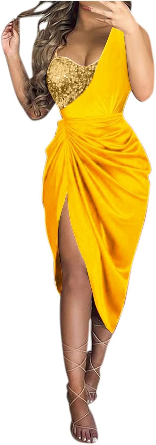 OIOLOYJM Prom Dresses 2025 Wedding Guest Dresses for Women Sexy Cocktail Formal Party One Shoulder Dresses for Women 2025