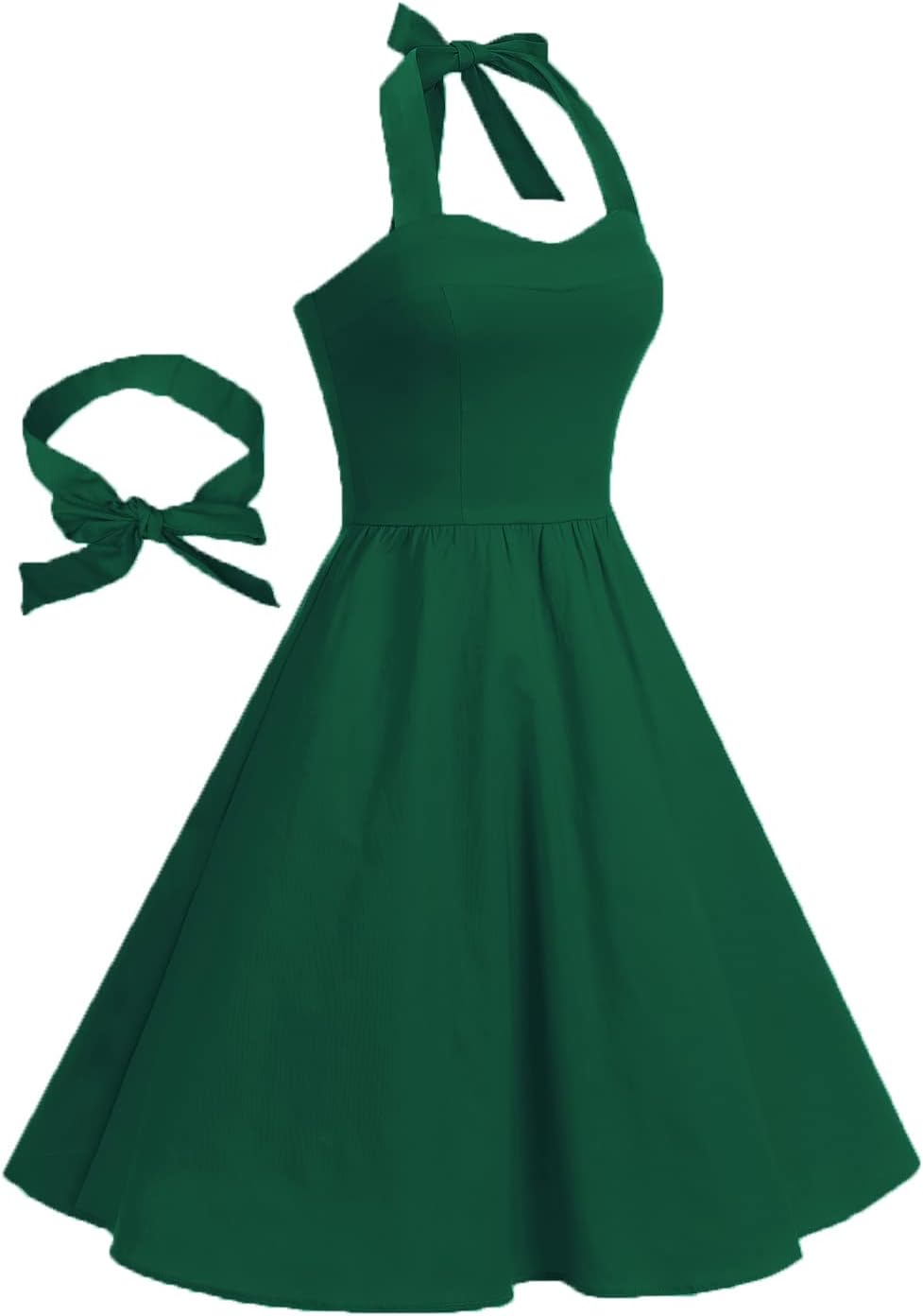 Topdress Women'sVintage Polka Audrey Dress 1950s Halter Retro Cocktail Dress