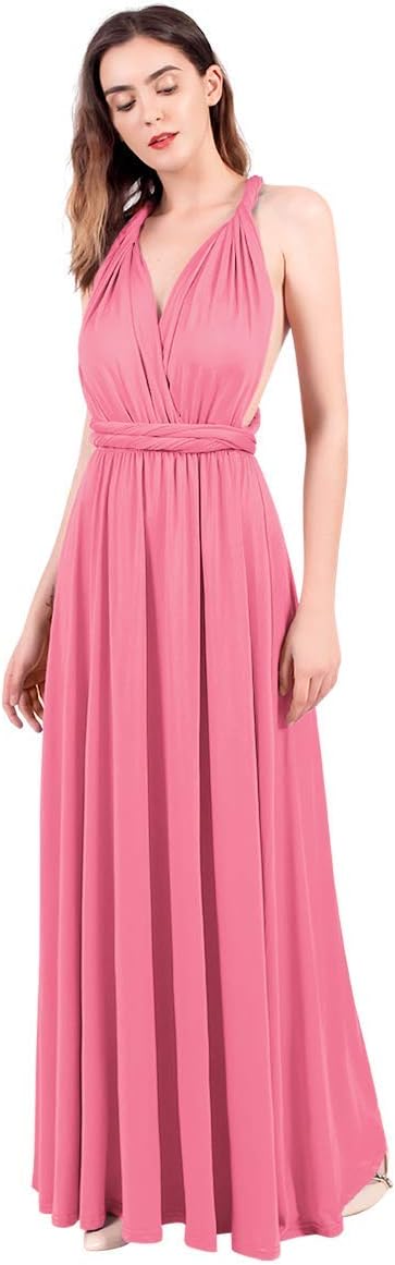 Womens Transformer Evening Dress Maxi Cocktail Wrap Convertible Multi Way Floor Long Formal Gown