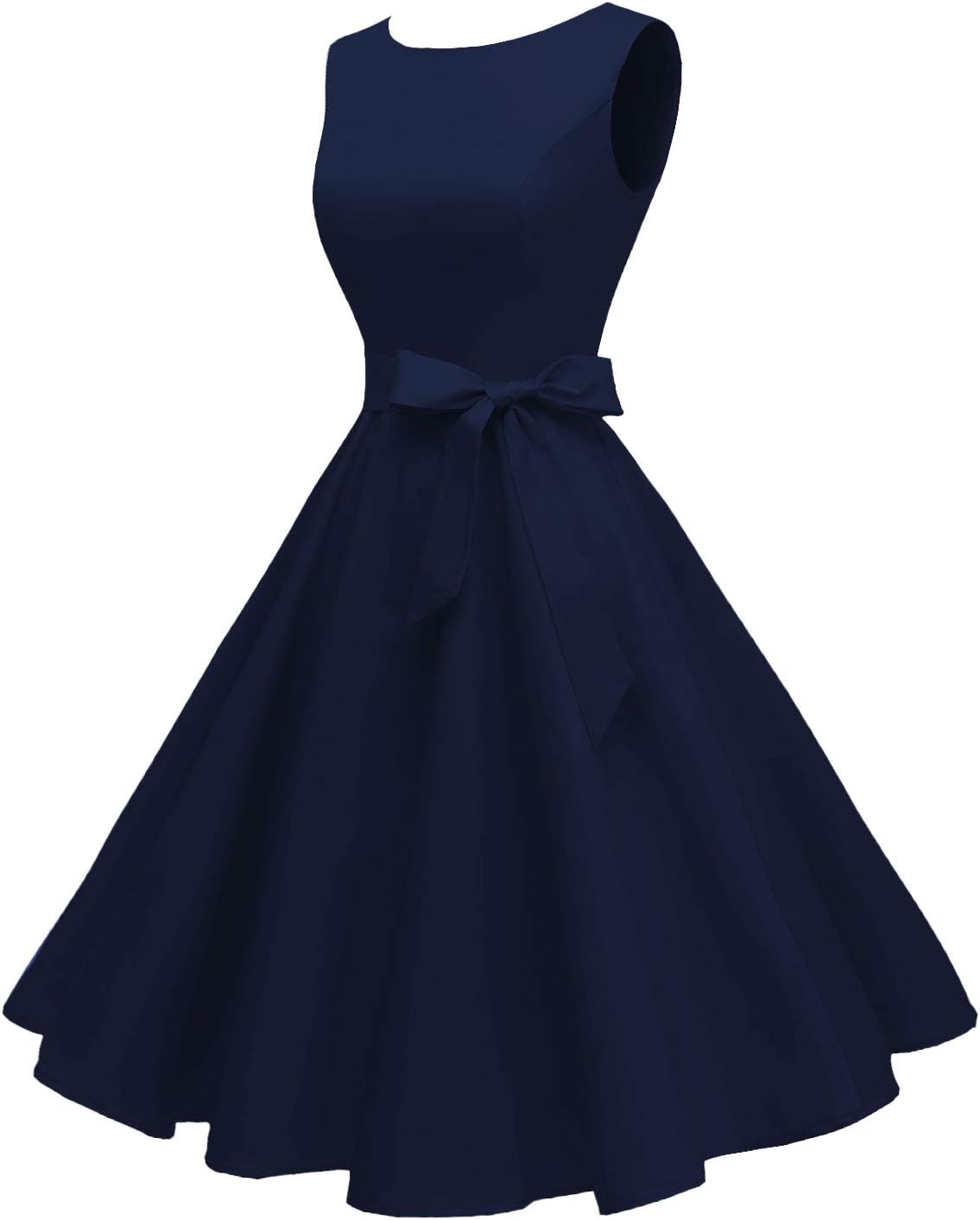 Hanpceirs Women's Boatneck Sleeveless Swing Vintage 1950s Cocktail Dress New