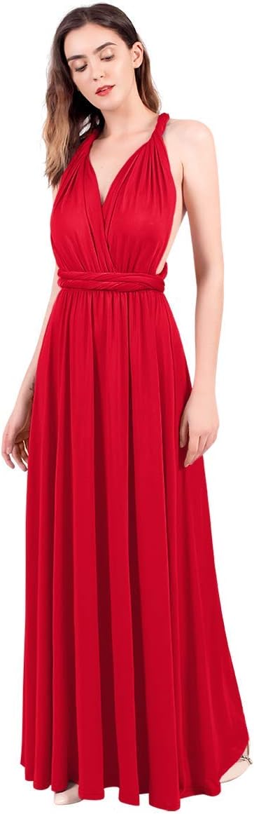 Womens Transformer Evening Dress Maxi Cocktail Wrap Convertible Multi Way Floor Long Formal Gown