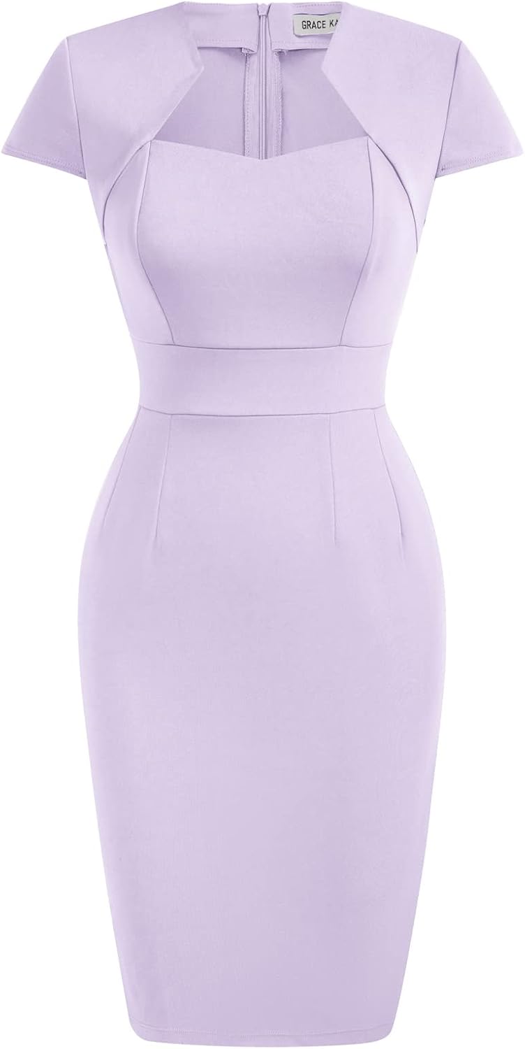 Grace Karin Womens 50s 60s Vintage Pencil Dress Bodycon Cap Sleeve Dress